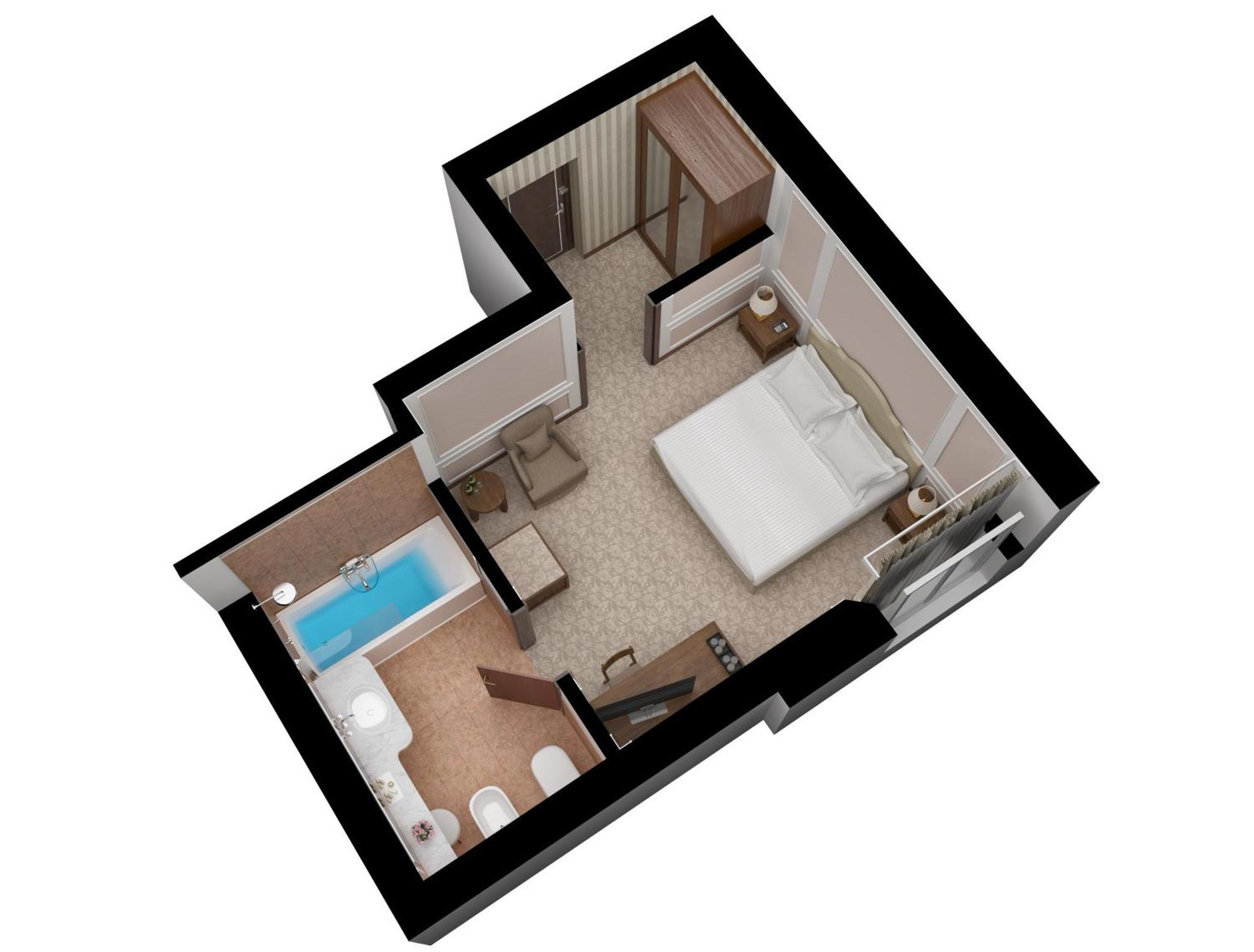 Baglioni Hotel Regina - The Leading Hotels Of The World Rome Exterior photo A 3D rendering of a typical hotel room