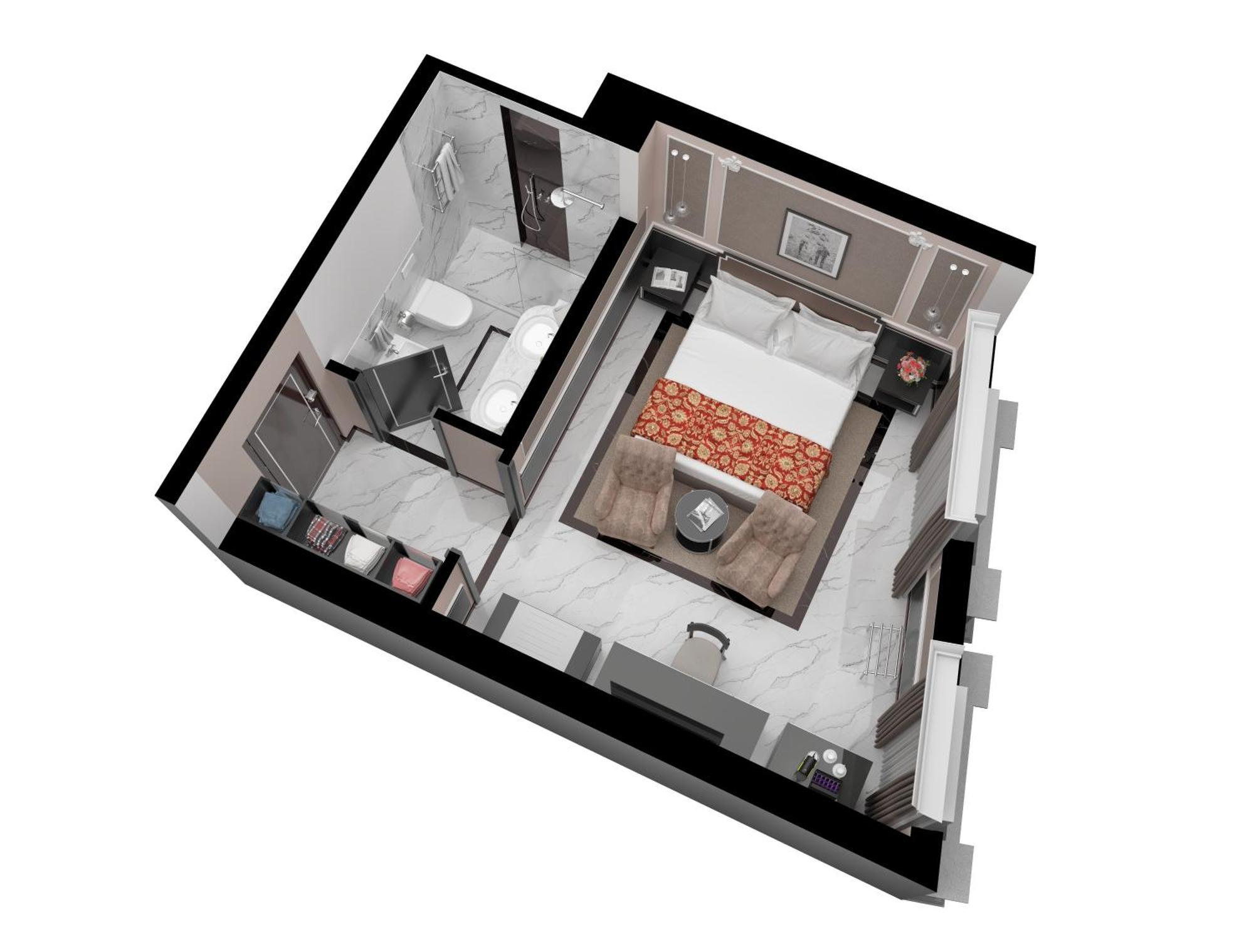 Baglioni Hotel Regina - The Leading Hotels Of The World Rome Exterior photo 3D rendering of a bathroom