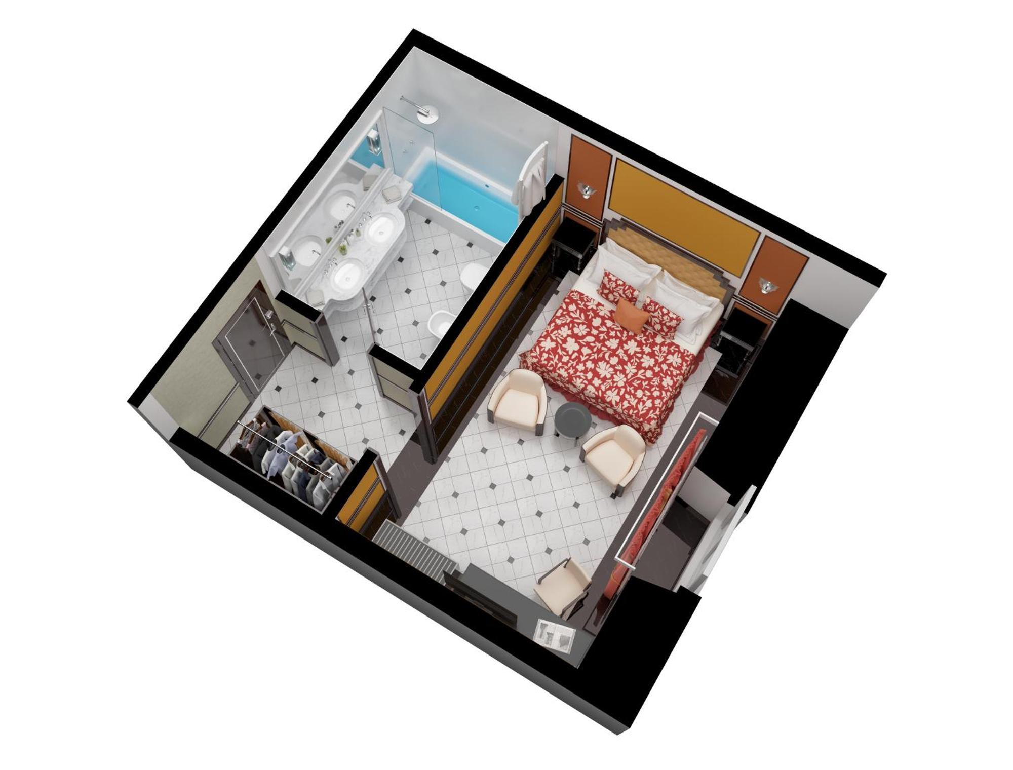 Baglioni Hotel Regina - The Leading Hotels Of The World Rome Exterior photo A 3D rendering of a hotel room